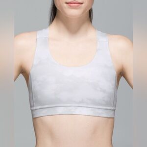 lululemon athletica Light Gray Cloud Print Sports Bra
